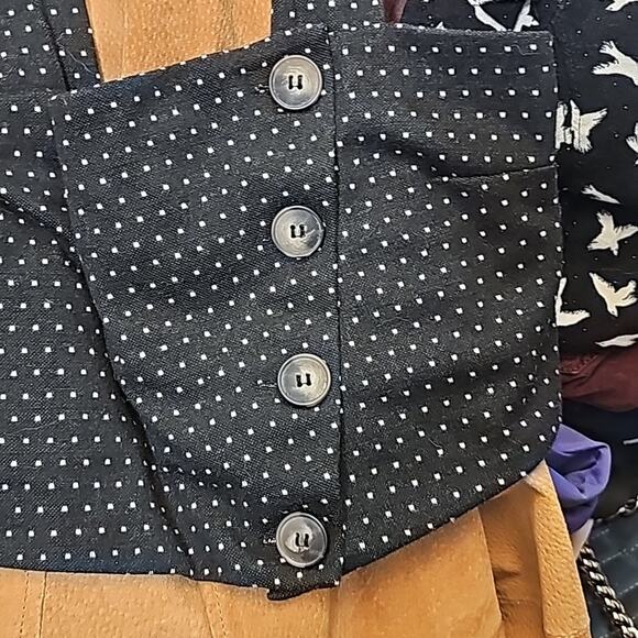 Free People black white polka dot crop tank top with side button up detail XS - Picture 8 of 8